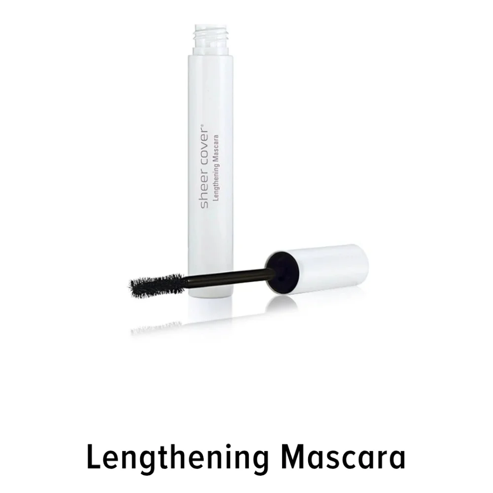 Sheer Cover Black Lengthening Mascara + Lash Extending Fibers Set In Full Size